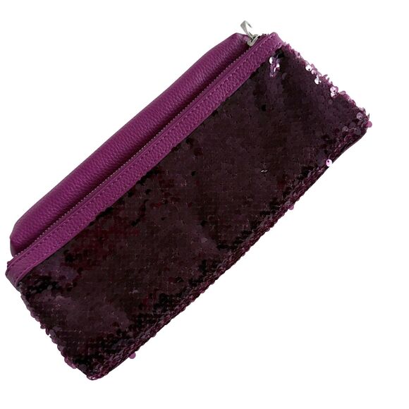 Foldover Clutch Purse Jewell by Thirty One Forever Crushed Berry Pebble Sequins - Picture 1 of 9
